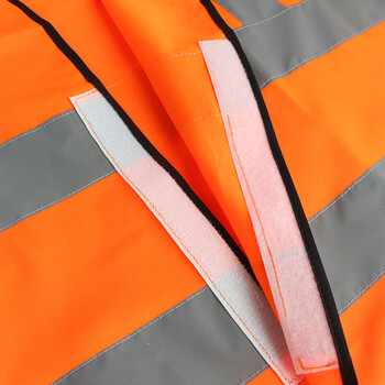 谋福 CNMF 8023-2 安全反光背心马甲 户外施工服 加宽反光条马甲骑行服 反光衣 荧光橙肩部无反光条