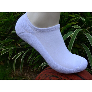 纯棉加厚毛巾底袜男女船袜吸汗浅口运动袜低帮毛圈短袜子 普通款白色5