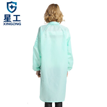 星工（XINGGONG）防静电大褂 无尘防尘工作服 洁净服工衣白大褂定制  绿色S码XGJ-5