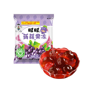 旺旺 零食蒟蒻果冻 儿童休闲零嘴 葡萄味 (量贩包) 170g+30g