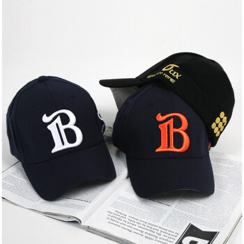 2014新款 韩版运动休闲棒球帽"b"绣花情侣帽 遮阳帽 街舞帽子 黄色