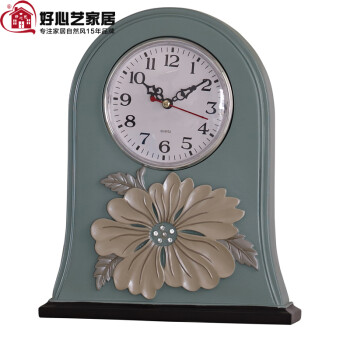 好心艺 欧式古典座钟 创意钟表台钟 装饰钟表客厅静音时尚座钟 奢华浪漫朱槿牡丹系列 啡色