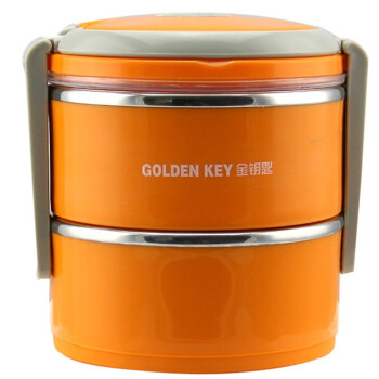  金钥匙（GOLDEN KEY） 饭盒 800ML日式双层保温（橙色) GK-800B
