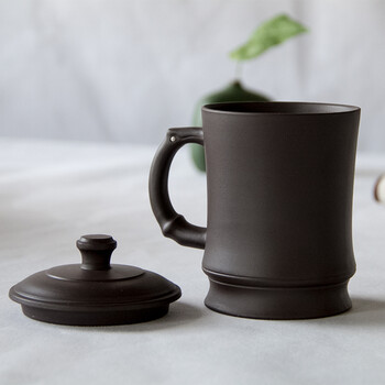 扬尚窑 紫砂盖杯 手工水杯子 办公杯 泡茶杯 紫砂礼品茶具 香飘茶海