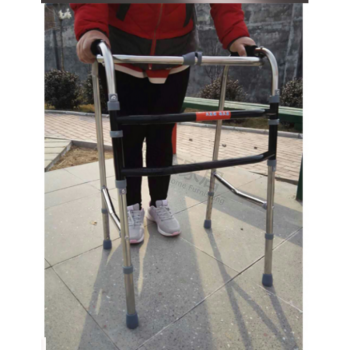助行器老人扶着走路步行器行走辅助器不锈钢康复架学步助力架拐杖 黑1