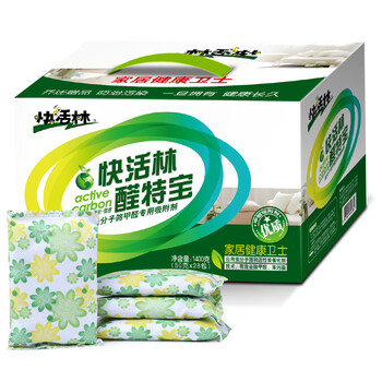 快活林 家用椰壳活性炭 醛特宝免晒版强效除味适84㎡ 家装净化除味除甲醛活性炭 1400g醛特宝