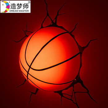 造梦师现代卧室灯具楼梯过道欧美式创意圆球篮球壁灯LED灯儿童房小夜灯
