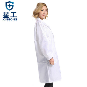 星工（XINGGONG）防静电大褂 无尘防尘工作服 洁净服工衣白大褂定制 白色条纹M码XGJ-5