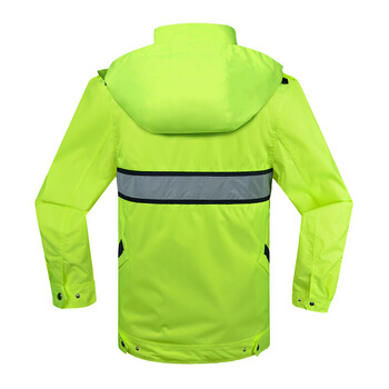 谋福 CNMF80162 执勤反光制服雨衣 荧光绿摩托车电动车路政警示制服 男女分体反光骑行套装 QX01 L 170可定制