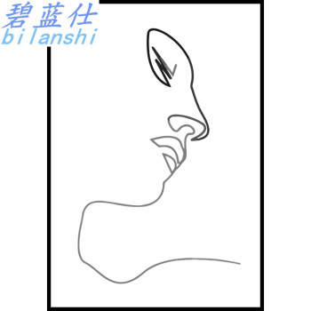 碧蓝仕北欧现代简约拍照背景墙挂画卧室黑白抽象人物线条ins客厅装饰