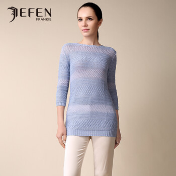 芬专柜正品针织衫女夏季新品圆领针织长<em>开衫</em>意