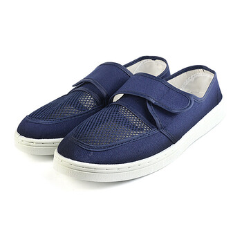 谋福 CNMF8057  防静电鞋防尘鞋网面工作鞋防尘鞋无尘鞋帆布透气舒适耐磨 藏蓝色 41