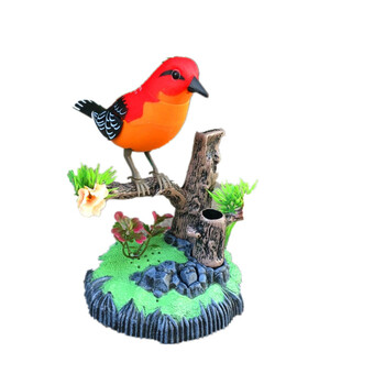 声控感应鸟笼 儿童玩具电动小鸟 仿真会叫会动跳舞唱歌鹦鹉 gh型,黄