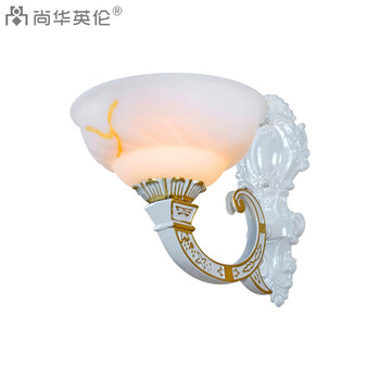 
                                        尚华英伦 欧式田园壁灯树脂灯 卧室床头美式客厅灯具 送灯泡b05 双头                
