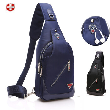 瑞士军刀单肩包男士胸包斜挎包男包帆布包防水