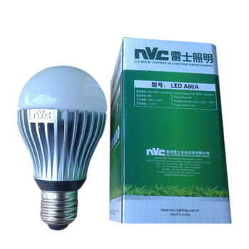 雷士照明NVC LED灯泡 节能省电 E27大口节能灯 螺口球泡灯 暖白光8WTT 暖白白光