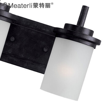 蒙特丽 客厅卧室书房玄关床头灯7110-B 美式田园复古壁灯(B) 2头(36*23cm)  配送led灯泡(E27黄光5W)