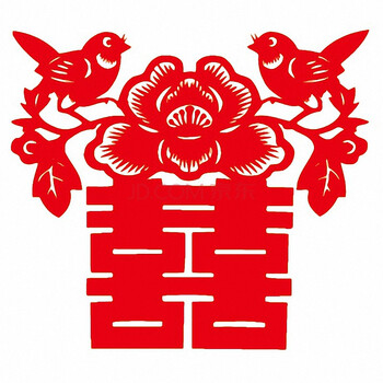 
                                        个性一百喜 牡丹喜鹊 婚房装饰画创意墙贴贴纸传统喜字门贴玻璃贴装饰画贴纸创意剪纸窗花贴可定制 红色 60CM                
