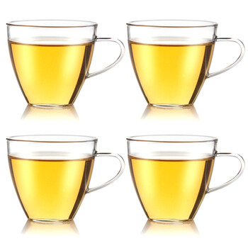 
                                        乐活易居 加厚耐热玻璃茶具 品杯 小茶杯 品茗杯 170ml 4只装                