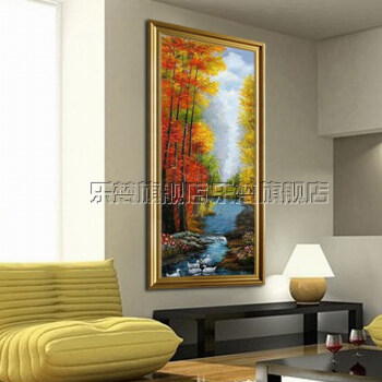 
                                        乐梵油画《红树林》纯手绘油画无框画装饰画玄关走道竖版风景画 手绘包含外框尺寸 80*160                