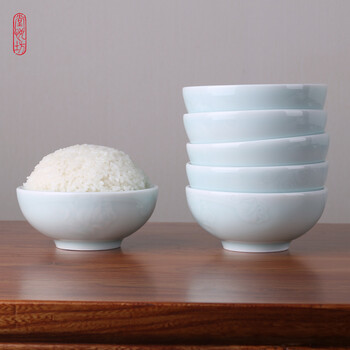 堂悦坊 龙泉青瓷餐具碗套装6只装 粉青永遇乐碗HT0101010603