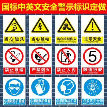 抖音同款消防安全标识牌警告标志工厂车间严禁烟火警示牌贴纸有电危险
