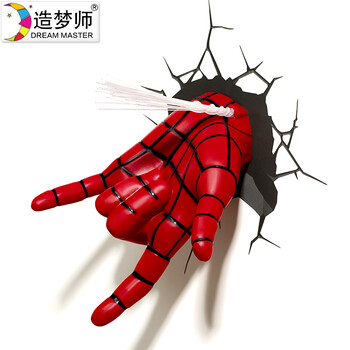 
                                        造梦师漫威复仇者联盟蜘蛛侠手灯壁灯3D裂纹墙纸壁纸装饰灯礼品灯                