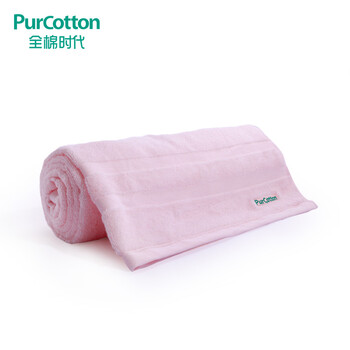 全棉时代（PurCotton）全棉毛圈浴巾 粉红色70x140厘米 1条装