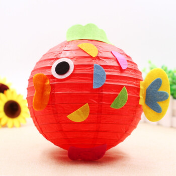 儿童小学生节日手工制作创意材料包场景布置 红色 灯笼k4小鱼