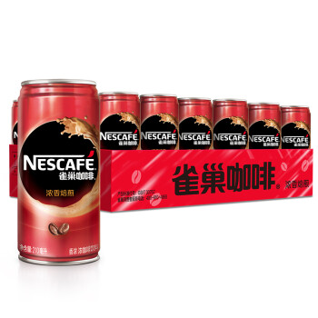 雀巢(Nestle) 香浓口味 即饮雀巢咖啡饮料 210ml*24罐 整箱