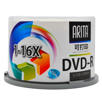 铼德(ARITA) e时代可打印 DVD-R 16速4.7G 空白光盘/光碟/刻录盘 桶装50片