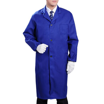 谋福 CNMF 8503 -2 加厚含棉饲养长袖工作服 艳蓝涤纶款