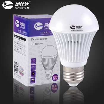 尚仕达 超高亮led光源球泡灯3w5w LED节能灯 E27螺口 lamp 5W-JDB-暖白