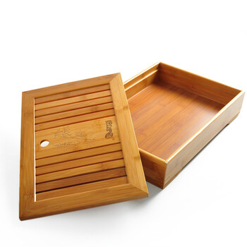祥福茶具 竹制储水式功夫茶具茶盘茶海茶台 中号