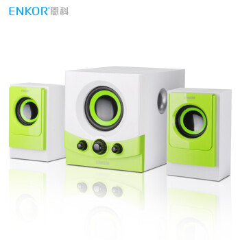 恩科（ENKOR）E600 有源多媒体电脑2.1音响音箱木质低音炮 绿色