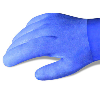 谋福 CNMF 8568 PVC耐酸碱防滑手套（蓝色带绒保温型 耐油手套）