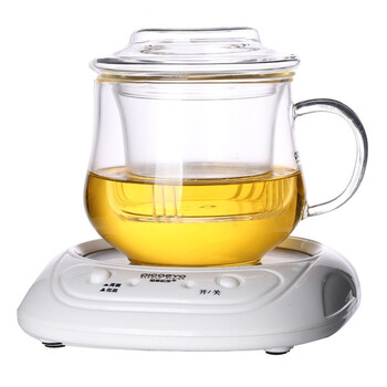 
                    
                                        品茶忆友 茶具套装 茶杯耐热玻璃杯带茶漏茶滤保温加热杯垫恒温器 水趣保温底座套装                