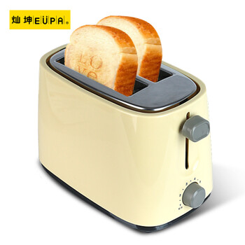 灿坤（EUPA）全自动烤面包机 吐司机2片 双槽多士炉TSK-P203P 米黄色