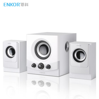 恩科（ENKOR）E600 有源多媒体电脑2.1音响音箱木质低音炮 灰色