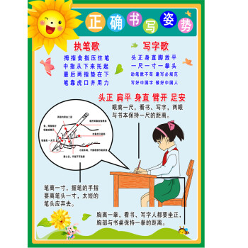 浪漫符号小学生房间幼儿园墙面班级文化教室布置装饰墙贴纸正确坐姿图
