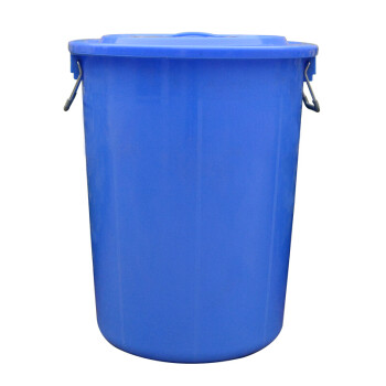 科力邦（Kelibang） 大号塑料桶 圆形收纳桶大容量水桶酒店厨房工业环卫物业垃圾桶 有盖50L蓝色 KB3002