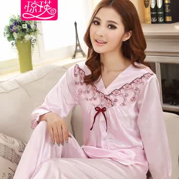琼瑛 性感<em>睡衣</em> 女 春夏季<em>高档</em>舒适<em>柔滑丝绸</em>长袖