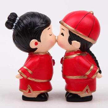 福嘉福结婚礼物新婚庆礼品树脂工艺品创意实用时尚家居装饰情侣娃娃摆件 C