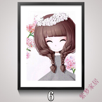 花花姑娘墙挂画装饰挂画可爱卡通墙画客厅卧室女孩装饰画挂画壁画sn