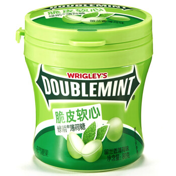绿箭（DOUBLEMINT）脆皮软心薄荷糖留兰香薄荷味80g单瓶装