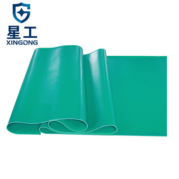 星工（XINGGONG）绝缘橡胶板 工业橡皮胶垫耐磨耐酸配电房隔电货车厢垫定制 绿色1米*5米*5mm