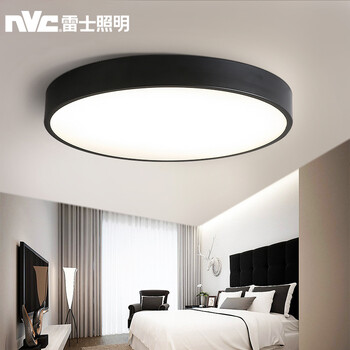 圆形卧室灯客厅灯led吸顶灯 现代简约餐厅无极调光灯具灯饰 黑色 三色