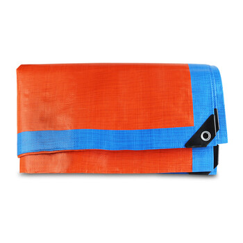 谋福(CNMF)8510 加厚防雨布 防风加厚三轮车油布防雨布 防晒布 遮阳布 蓝桔色 (加厚蓝桔8米*10米)