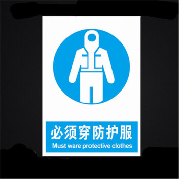 工厂消防安全警示牌标识牌标志提示牌pvc板2 必须穿防护服