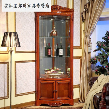 实木欧式角柜多种颜色角柜角落放酒柜三角柜扇形墙角柜储物柜 升版白